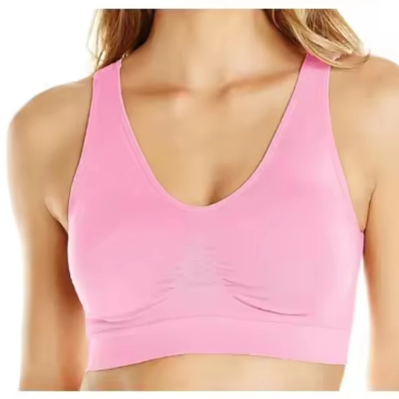 Women Girls Padded Wireless Seamless Bra Vest Tops – Rimless Plus Size - Image 3