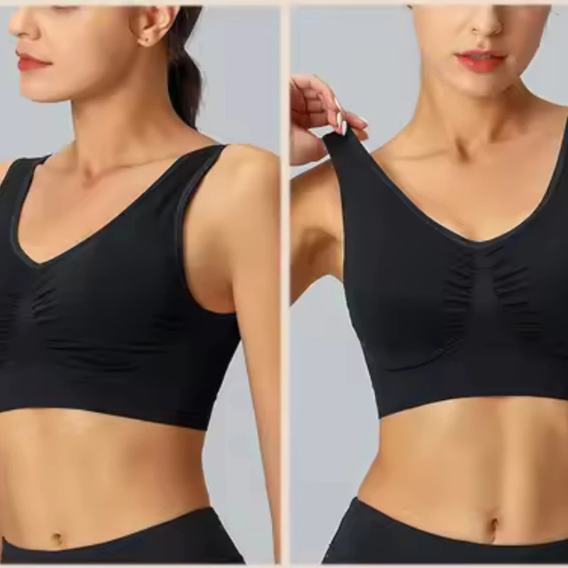 Women Girls Padded Wireless Seamless Bra Vest Tops – Rimless Plus Size - Image 5