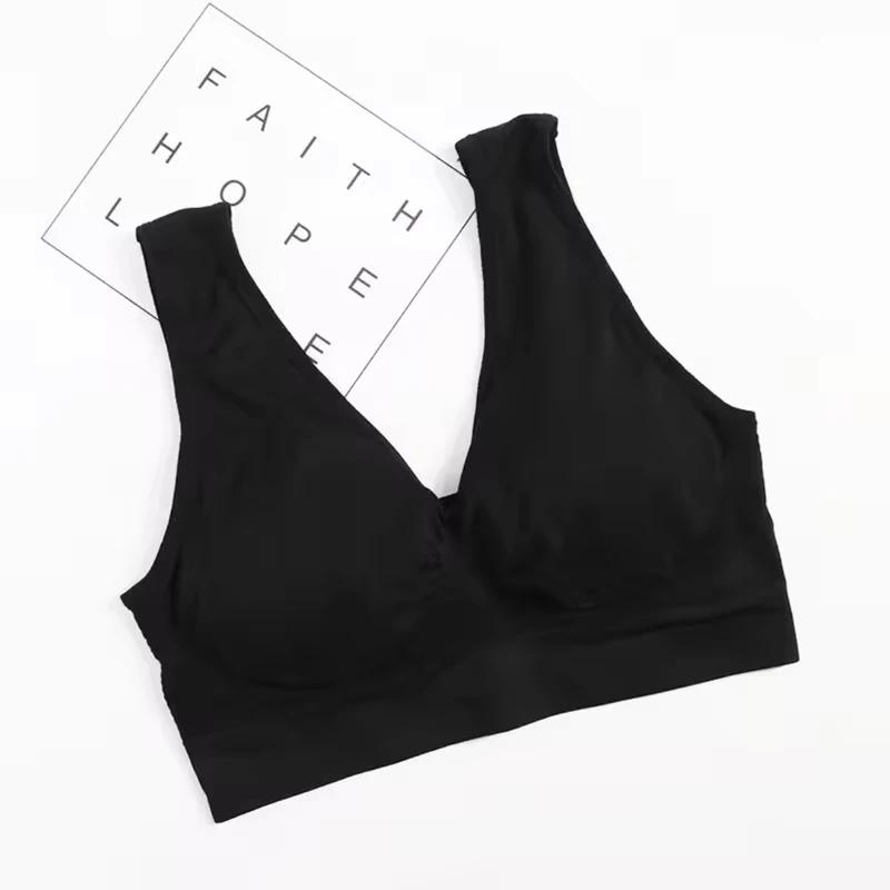 Women Girls Padded Wireless Seamless Bra Vest Tops – Rimless Plus Size - Image 7