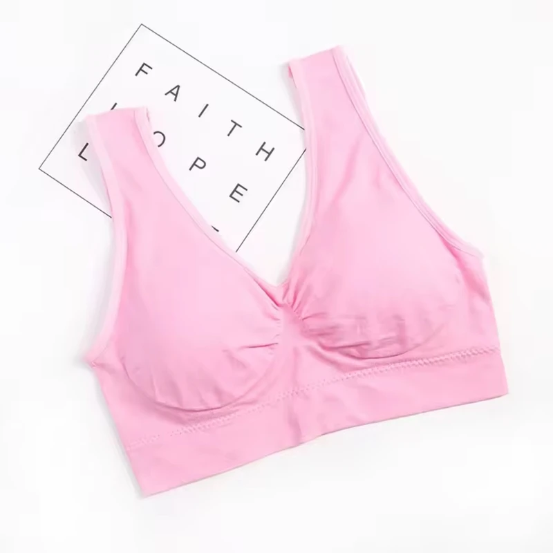 Women Girls Padded Wireless Seamless Bra Vest Tops – Rimless Plus Size - Image 8