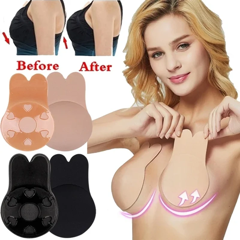 Women Push Up Bra | Self Adhesive Strapless Invisible Bra | Reusable Breast Lift Tape
