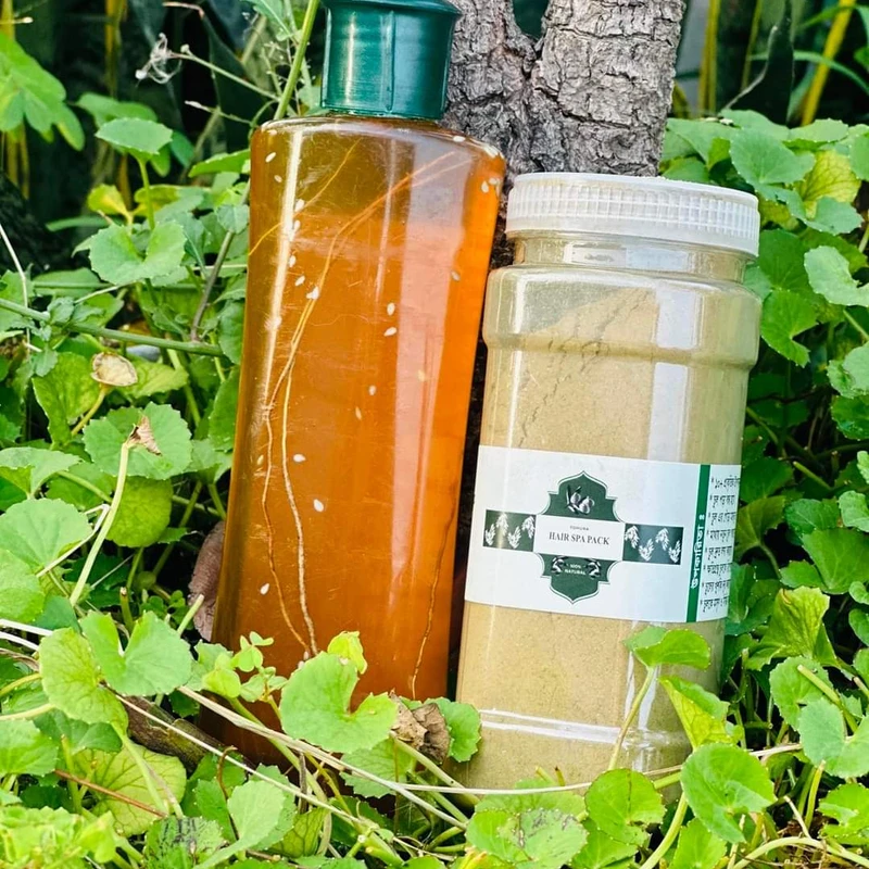 100% Organic Hair Combo Package – Oil 200ml + Hair pak 100gm