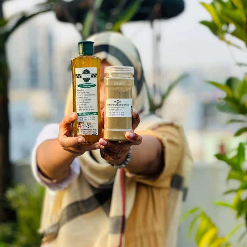 100% Organic Hair Combo Package – Oil 200ml + Hair pak 100gm - Image 3