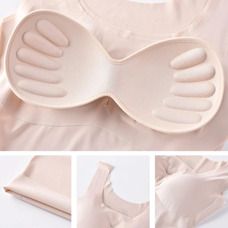 Ice Silk Tank Top – Wireless Padded Lingerie | Push Up | Seamless Comfort - Image 5