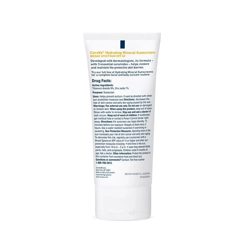 CeraVe Hydrating Mineral Face Sunscreen Broad Spectrum SPF 50 - Image 3