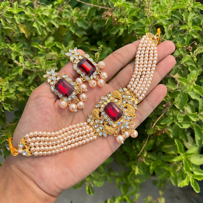 Kundan simple necklace