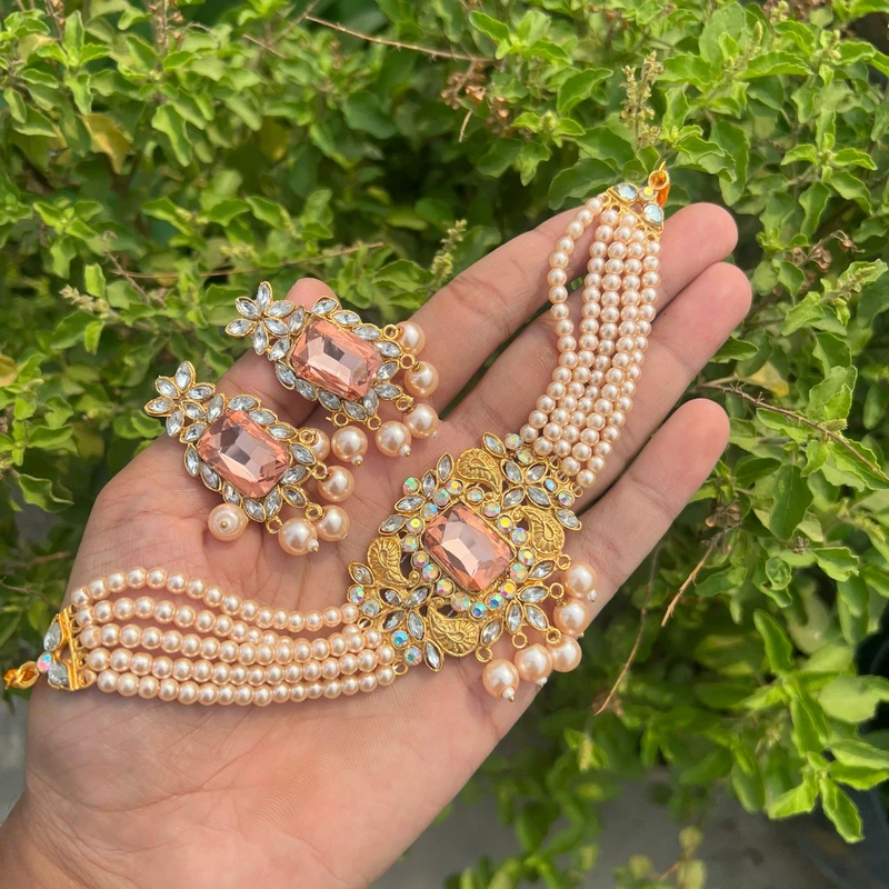 Kundan simple necklace - Image 3