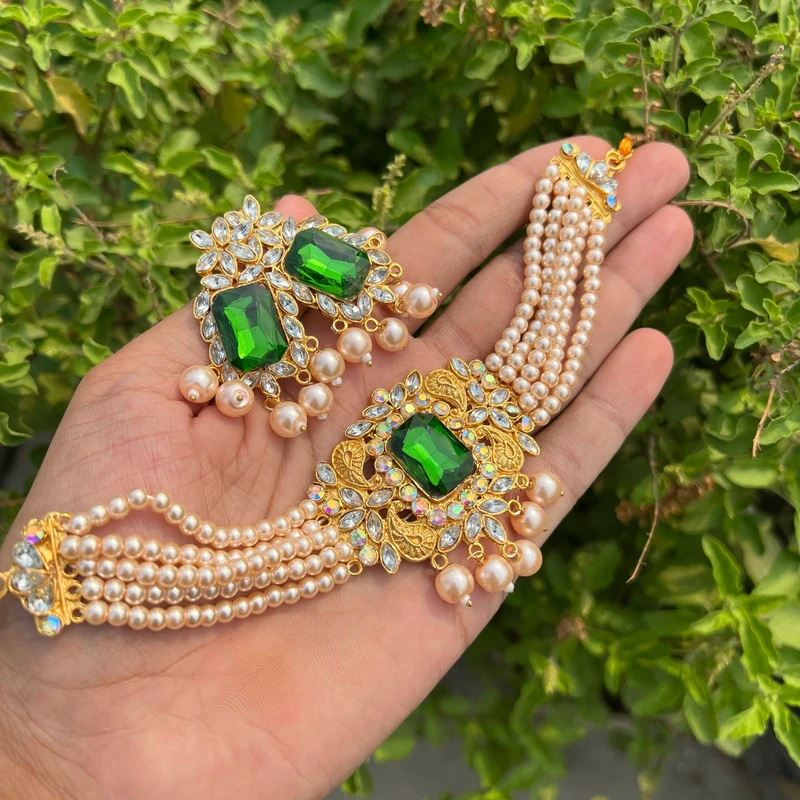 Kundan simple necklace - Image 6