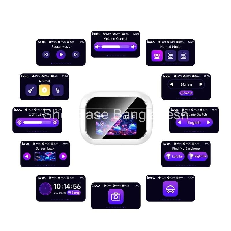 Hoco EW79 Bright ANC Touch Screen Bluetooth Earbuds - Image 4