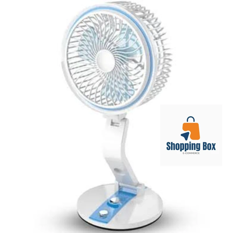 Rechargeable Folding Table Fan with Led Light