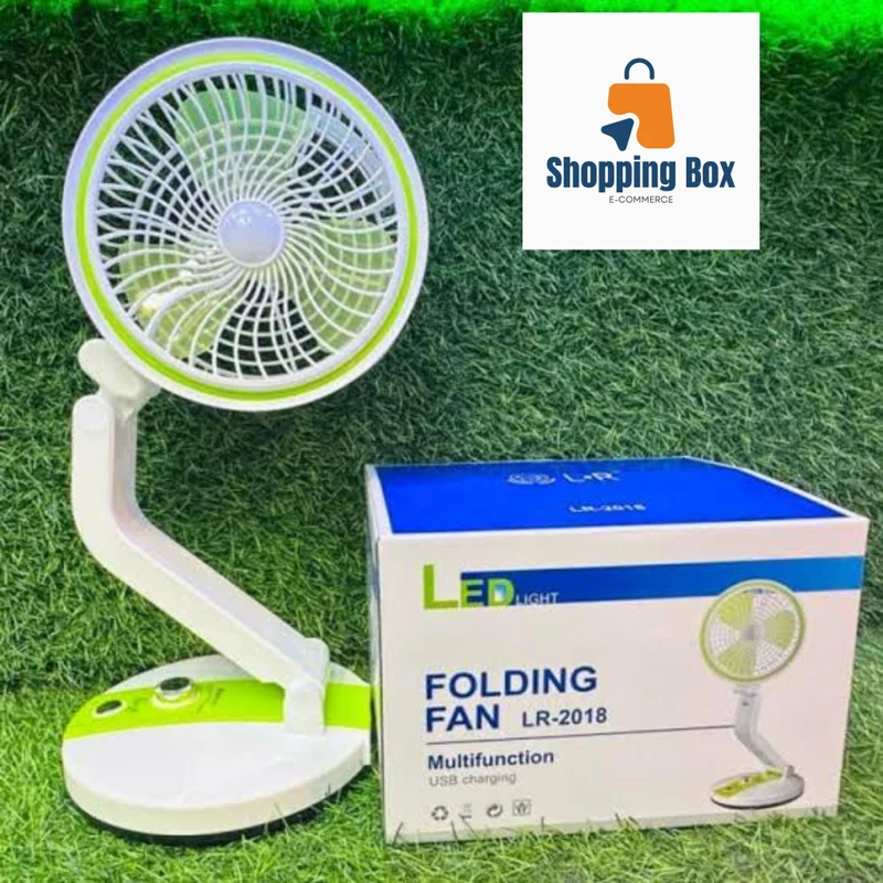 Rechargeable Folding Table Fan with Led Light - Image 3