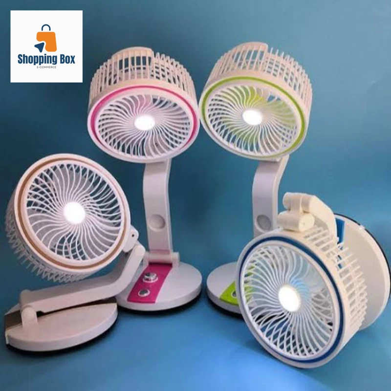 Rechargeable Folding Table Fan with Led Light - Image 4