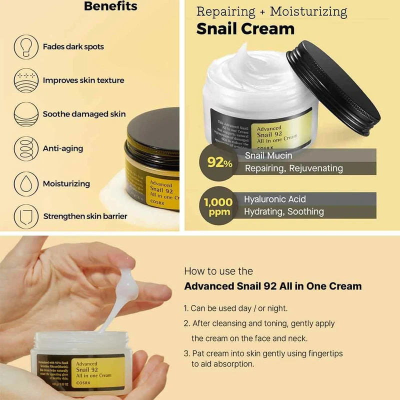 Cosrx Snail Muicin 96 All In One Cream.100ml
