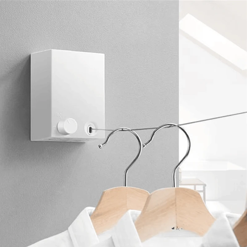 13.8 Feet Telescopic Clothes Hangers Indoor Outdoor Clothes Rack Wall Mounted Magic Laundry Hooks