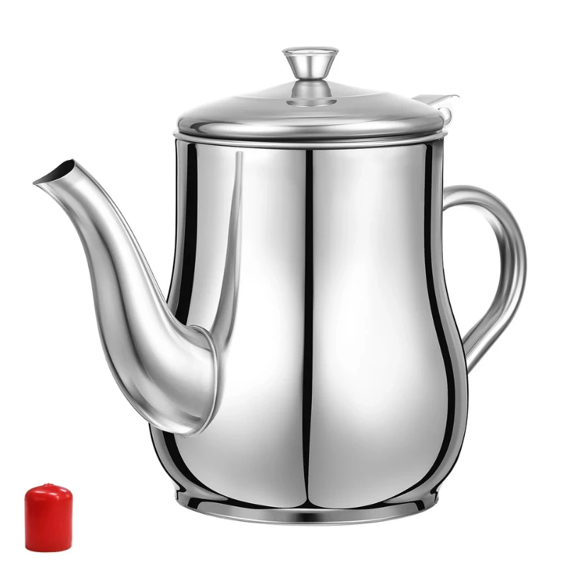 Stainless Steel Oil Strainer Jug with Filter - Image 4