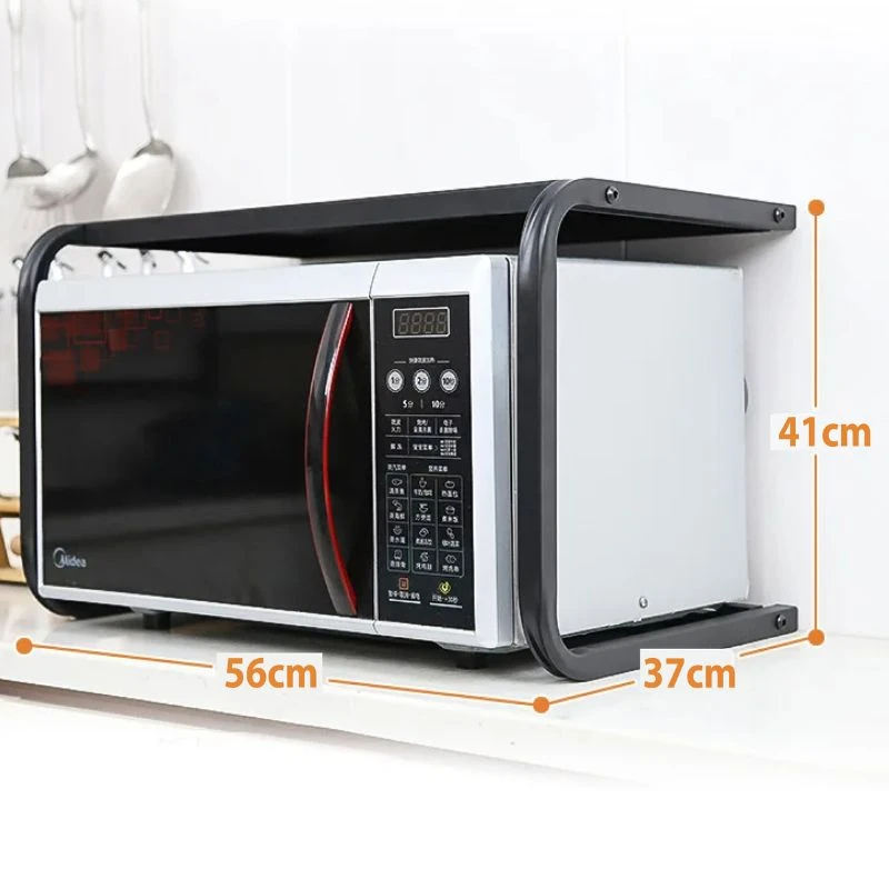 Microwave Oven Rack Multifunctional Kitchen Shelf Space Saving Storage Rack Rice Cooker Rack (56×37×41)cm Kitchen - Image 3