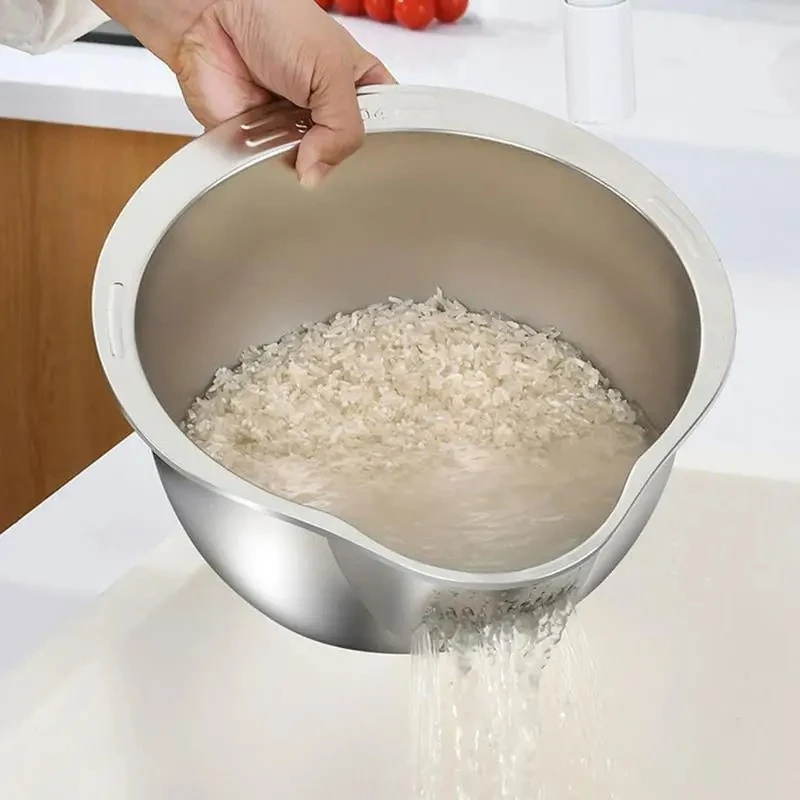 Multifunctional Kitchen Bowl with Strainer(1pcs)