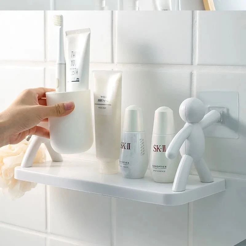 Cartoon Small Person Storage Rack – No-Drill Organizer