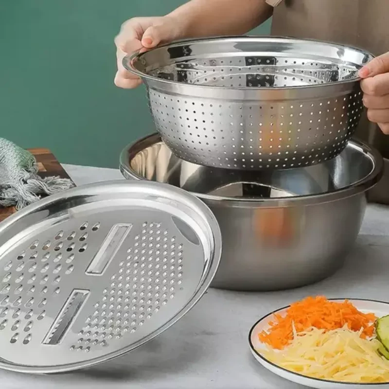 Free Delivery Offer - 3 in 1 Kitchen Grater with Drain Basket