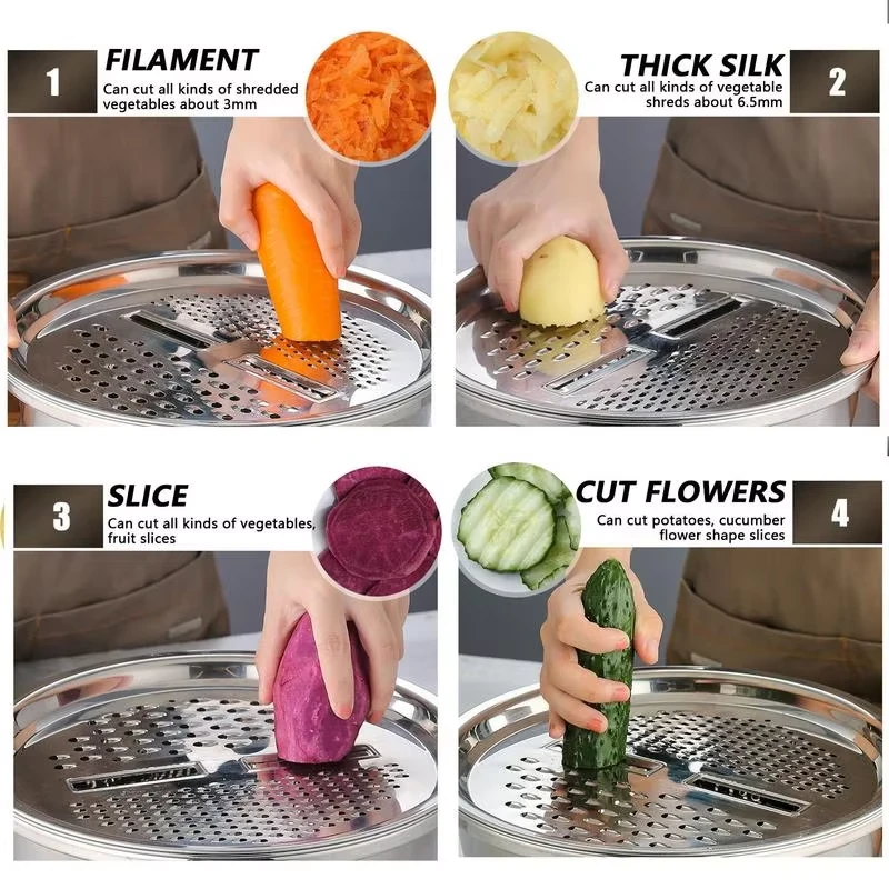 Free Delivery Offer - 3 in 1 Kitchen Grater with Drain Basket