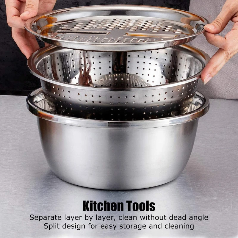 Free Delivery Offer - 3 in 1 Kitchen Grater with Drain Basket - Image 3
