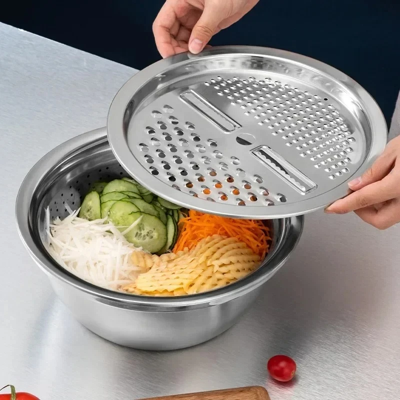 Free Delivery Offer - 3 in 1 Kitchen Grater with Drain Basket - Image 7