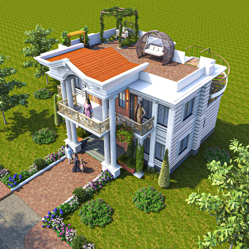 স্বপ্নছোঁয়া নীড় - ডুপ্লেক্স আবাসিক ভবন - বাজেট ৪৫ লাখ