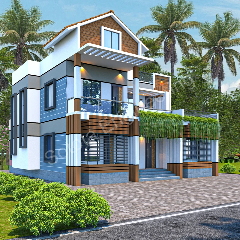 স্মৃতিমেঘ কুটির - ডুপ্লেক্স আবাসিক ভবন - বাজেট ৫০ লাখ