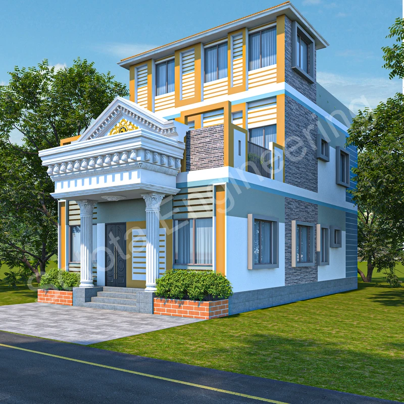 সুগন্ধা - ডুপ্লেক্স আবাসিক ভবন - বাজেট ৩৫ লাখ