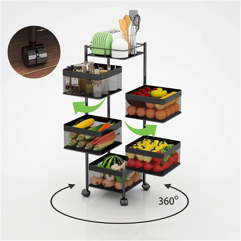 Kitchen Storage Rack 5 Layer-Square