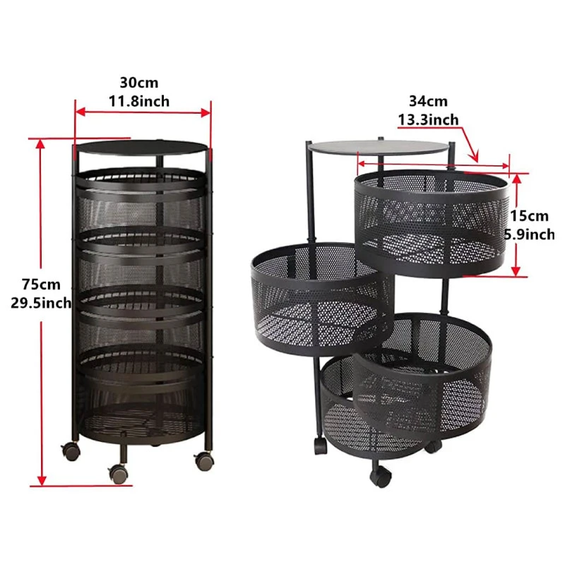 Kitchen Storage Rack 4 Layer-Round