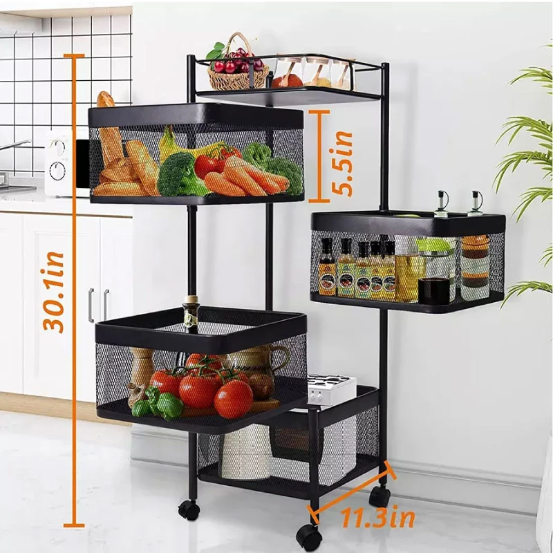 Kitchen Storage Rack 4 Layer-Square