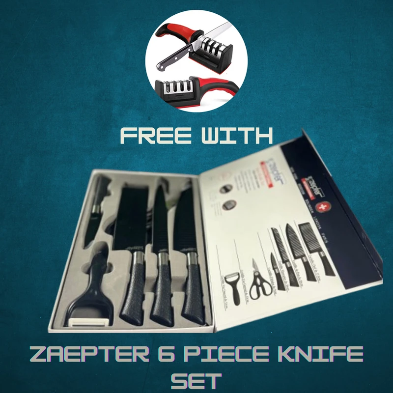 knife sharpener FREE zepter 6 pcs knife set