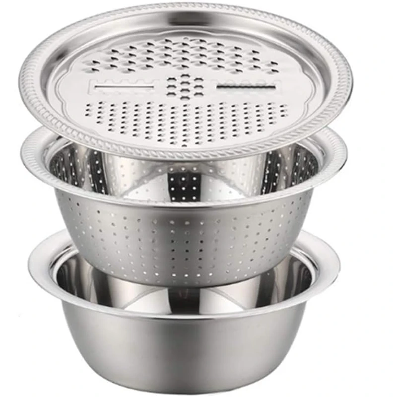3 IN 1 VEGETABLE CUTTER WITH DRAIN BASKET