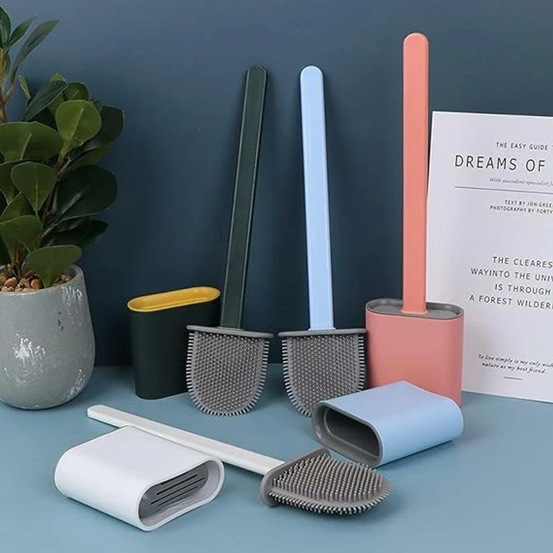 Silicon Toilet Brush with Slim Holder - Image 4