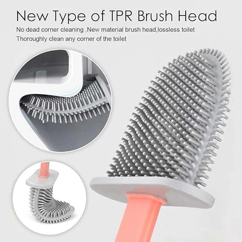 Silicon Toilet Brush with Slim Holder - Image 3