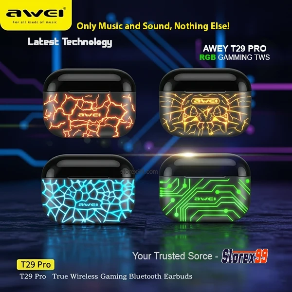 Awei T29 Pro Bluetooth RGB Gaming TWS - Image 4