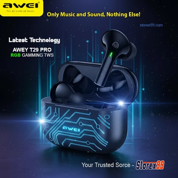 Awei T29 Pro Bluetooth RGB Gaming TWS - Image 6