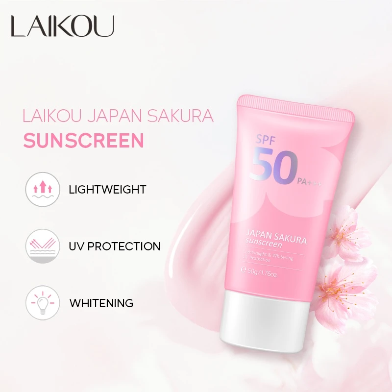 Laikou Japan Sakura Sunscreen Uv Spf50 Pa+++ Sunblock – 50g