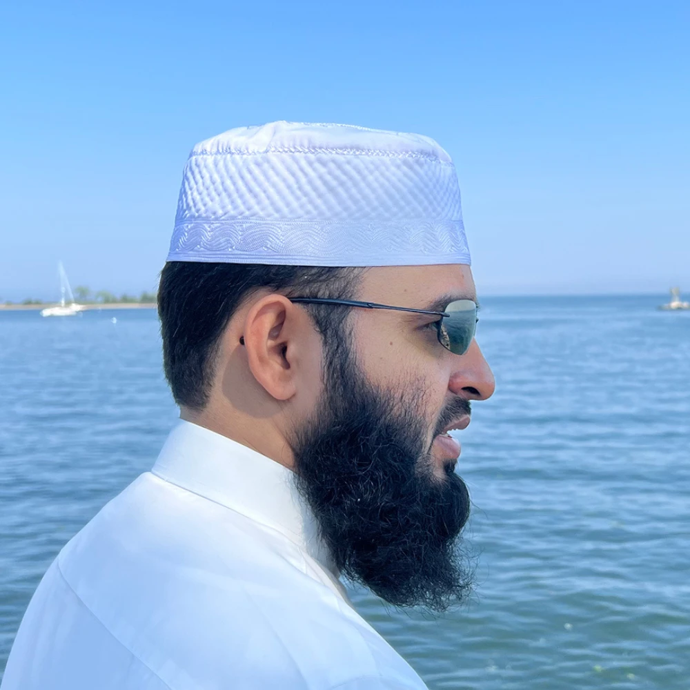 Saudi Bogis Tupi – 100% Cotton Hand-Stitched Premium White Islamic Cap