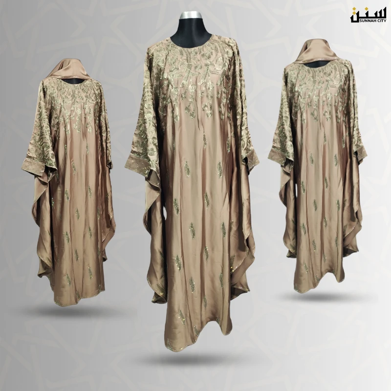 Irani Party Afghan | Gold Color Abaya