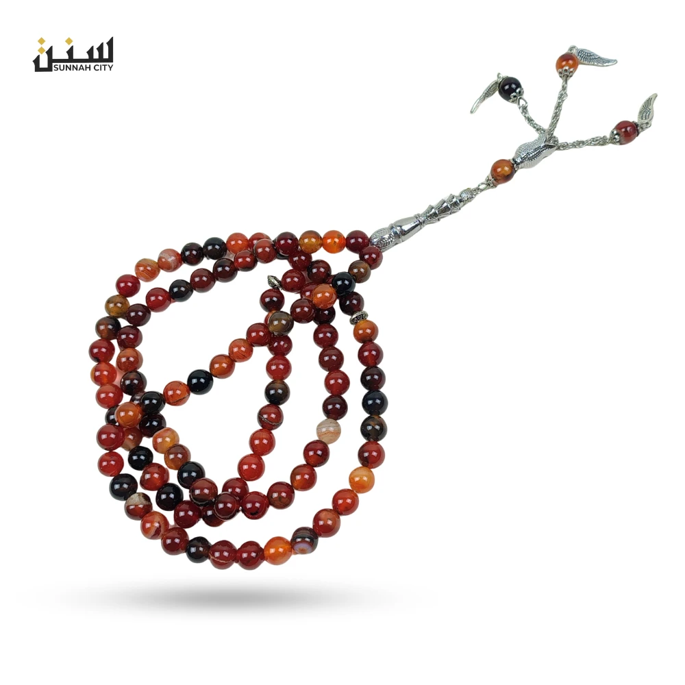 Multi-Color Solemani Aqeeq 99 Beads Natural Stone Tasbih