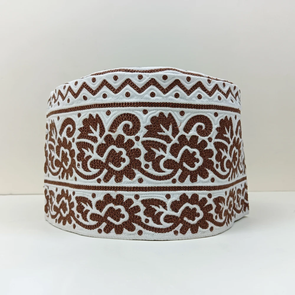 Dark Brown Omani Handmade Tupi | Size 58