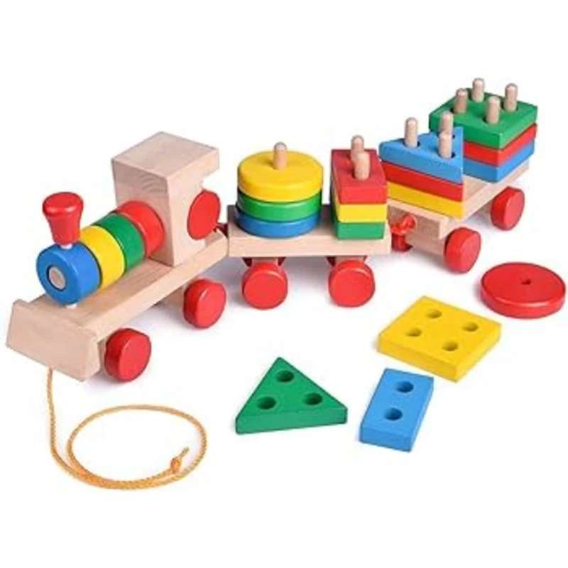 Wooden Puzzle Sorter Train