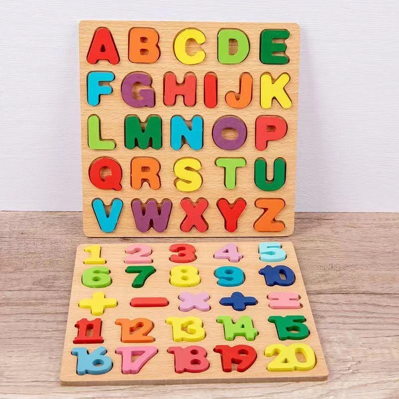 Digital Puzzle Wooden Toys Number Letter