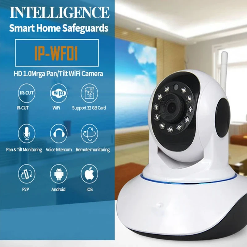 Wireless 720P Pan Tilt Network Home CCTV IP Camera IR Night Vision WiFi Webcam