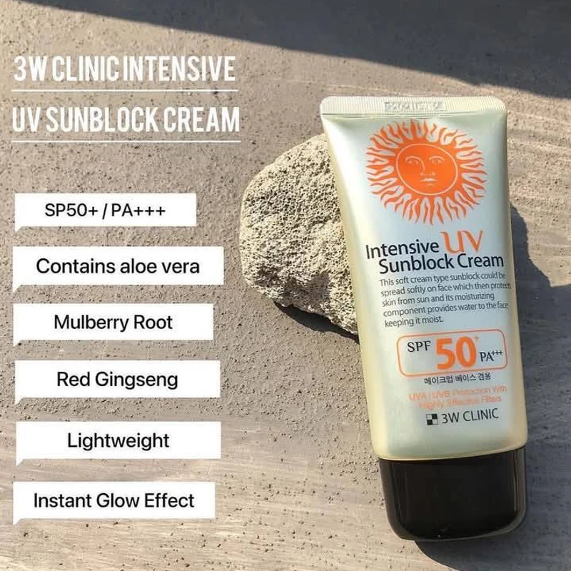 3W Clinic Intensive UV Sunblock Cream SPF50+ - Image 3