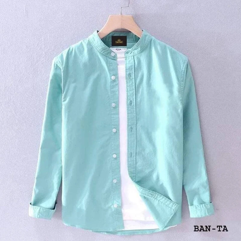 Oxford Cotton Ban Coller Shirt