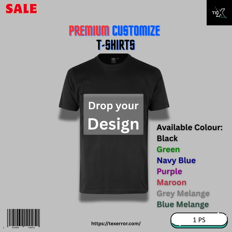 Men's Premium Customize T-shirt (Choose any colour & size)