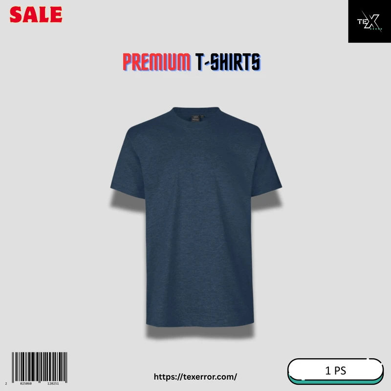 Men's Premium Basic T-shirt Combo : Navy Blue, Blue Melange, Purple - Thumbnail 3